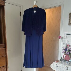 Alex Evenings bright navy Jacket and Cami Set